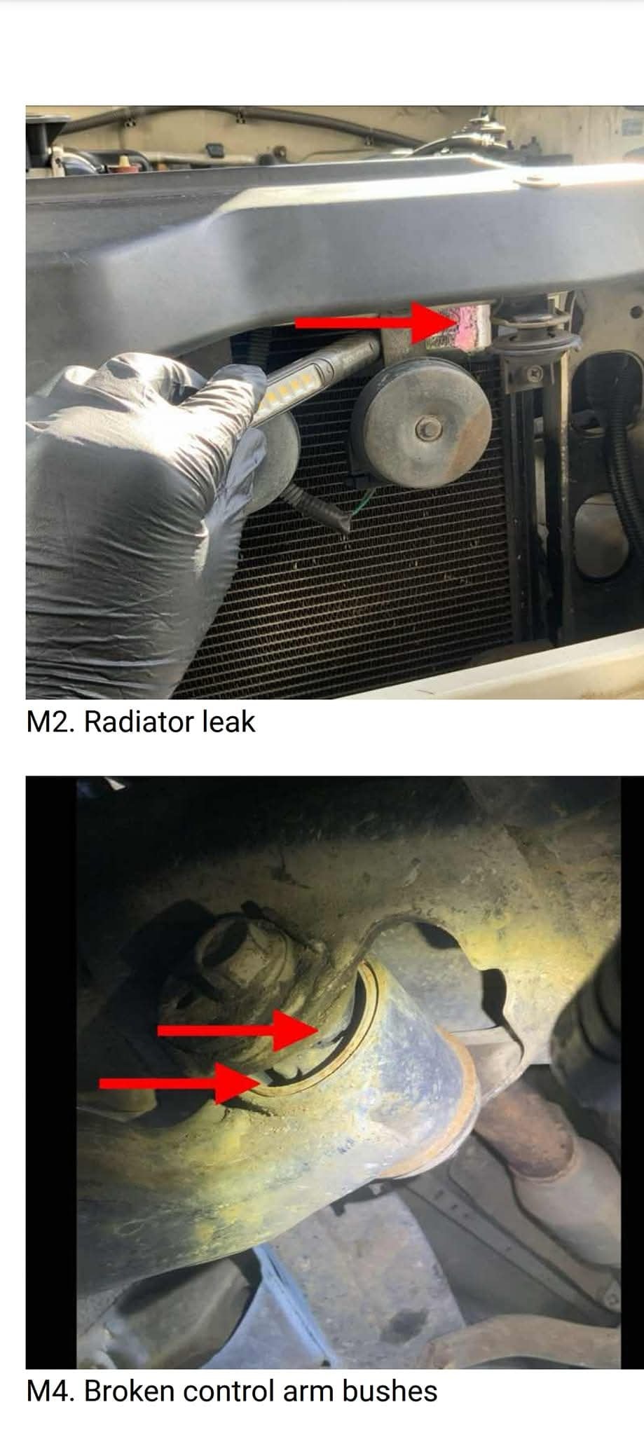 Inspection defect report photos