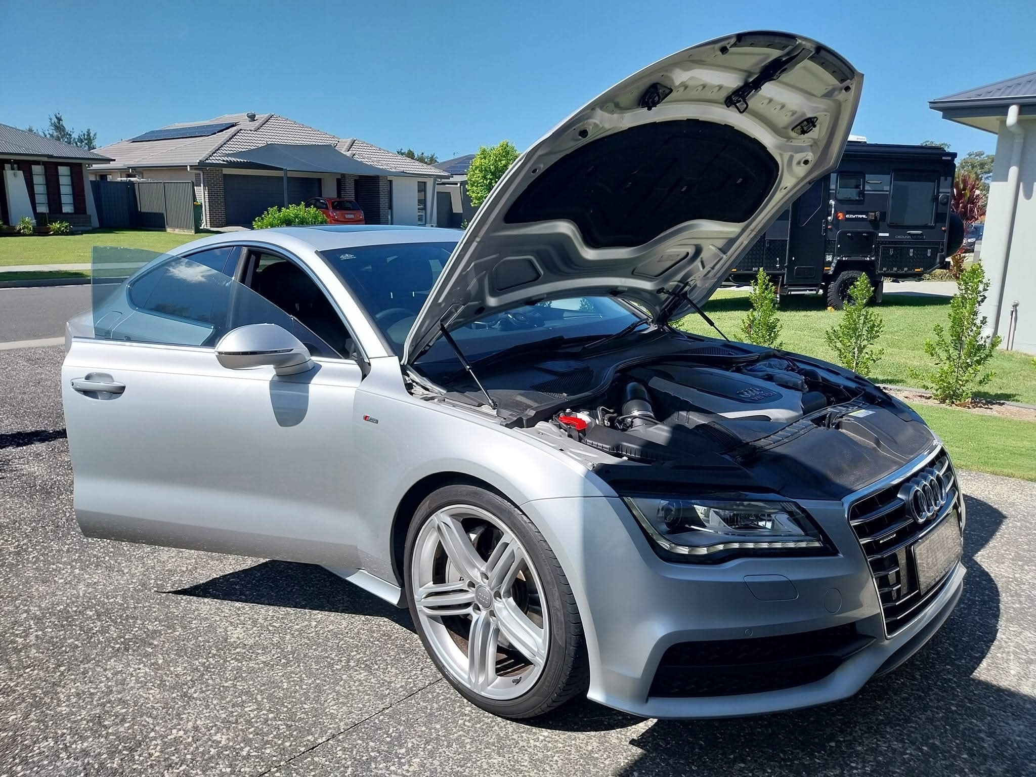 Silver Audi inspection